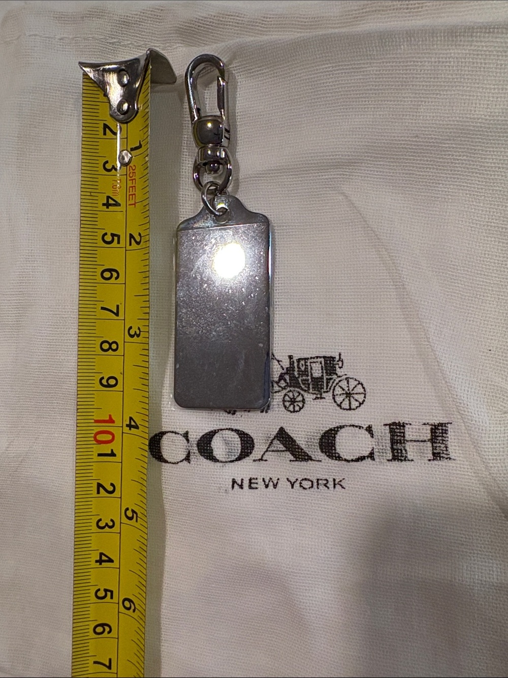 Coach Silver-tone Logo Key Tag - Picture 3 of 3